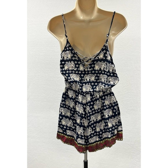 Angie brand elephant print romper size S - Picture 2 of 9
